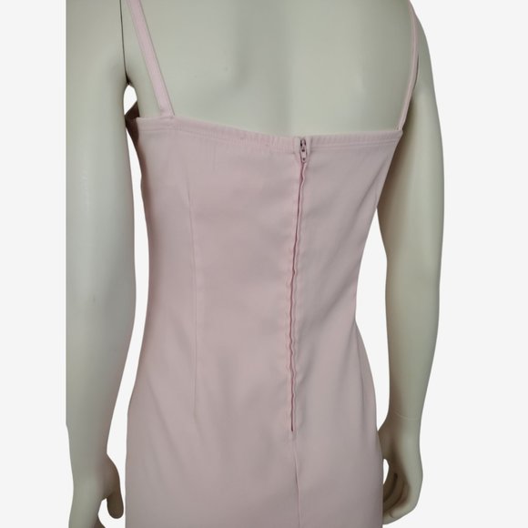 Vintage 1990s Pia Baby Pink Spaghetti Strap Mini Sheath Dress Size 6 / 8 - Picture 8 of 15
